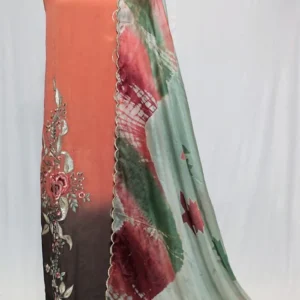 Double Dye Full Suit With Tabbi Silk Tie Dye Dupatta-1395