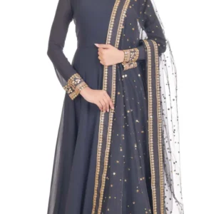 BLACK GEORGETTE ANARKALI SUIT