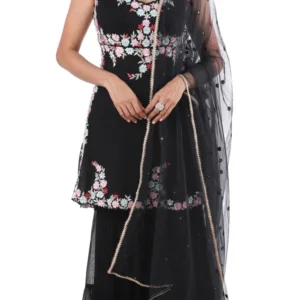 BLACK THREAD SHARARA SUIT