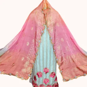 Light Firoji Full Suit With Tabbi Silk Tie Dye Dupatta