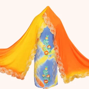 Blueish Gray Tie Dye Full Suit With Chinon Chiffon Tie Dye Dupatta