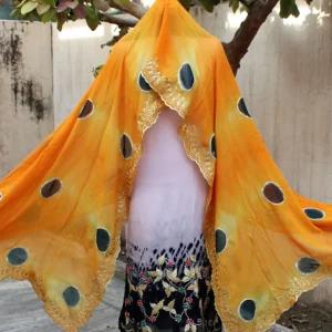 Light Pink Tie Dye Full Suit With Mustard Tie Dye Dupatta