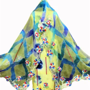 Lemon Yellow Tie And Dye Full Suit With Organza Tie Dye Dupatta