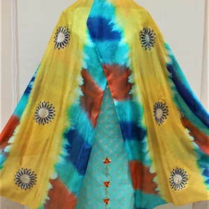 Firoji Full Suit With Tabbi Silk Tie Dye Dupatta