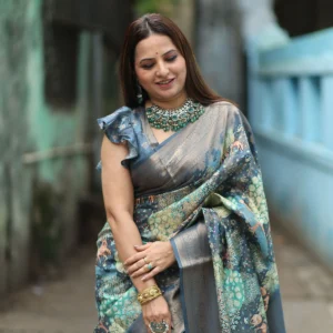 Pure Banarasi Silk Saree Weaved With Golden Zari Comes With Tassels