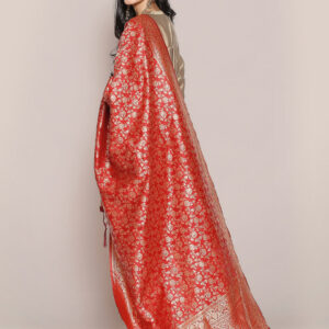 Banarasi Silk Dupatta Floral Weaving