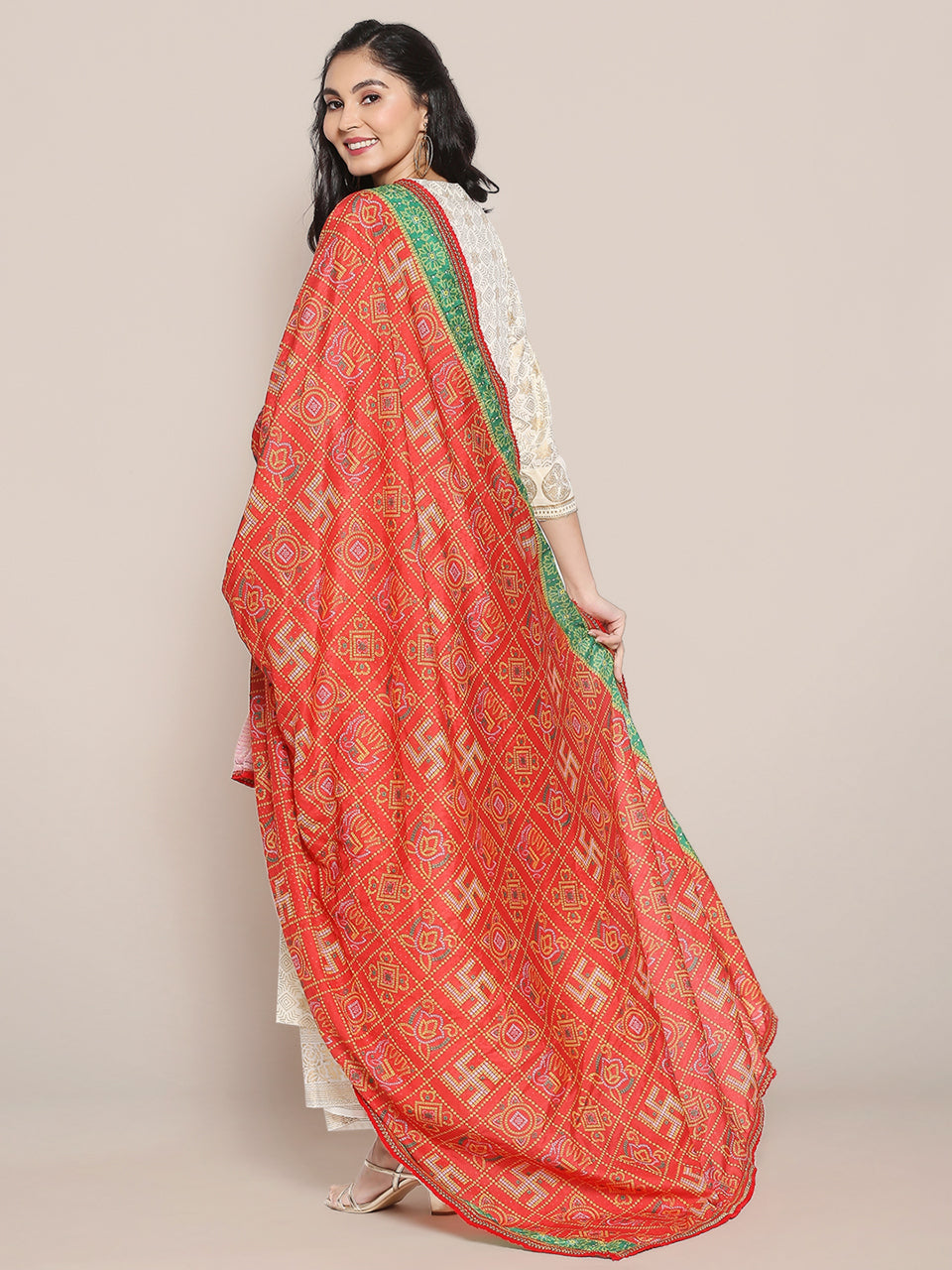 Bandhini Printed Dupatta with Gotta Patti