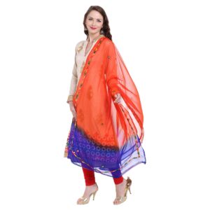 Dupatta Bazaar Women's Shaded Mirror Work Chifffon Dupatta