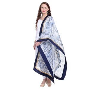 Printed Indigo Kota Doria Dupatta