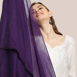 Violet Pure Cotton Dupatta