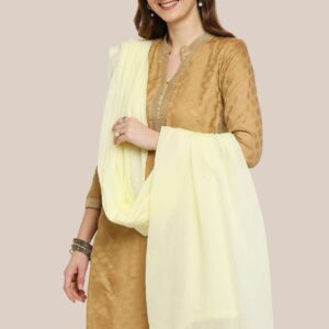 Lemon Yellow Solid Pure Cotton Dupatta