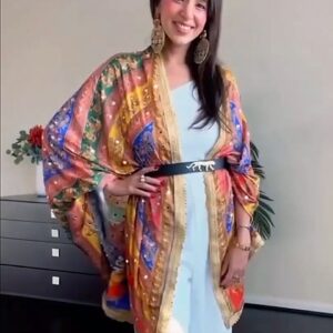 Multicolour Digitally Printed Pakistani Mirror Work Dupatta