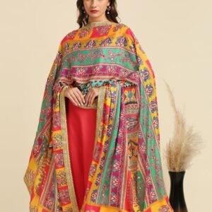 Multicolour Digitally Printed Pakistani Mirror Work Dupatta